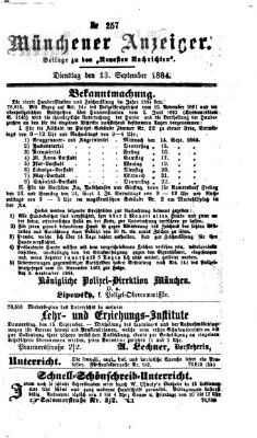 Münchener Anzeiger (Münchner neueste Nachrichten) Dienstag 13. September 1864