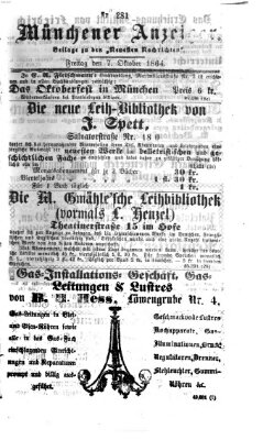 Münchener Anzeiger (Münchner neueste Nachrichten) Freitag 7. Oktober 1864