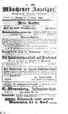 Münchener Anzeiger (Münchner neueste Nachrichten) Samstag 8. Oktober 1864