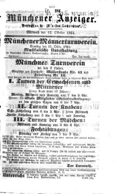 Münchener Anzeiger (Münchner neueste Nachrichten) Mittwoch 12. Oktober 1864