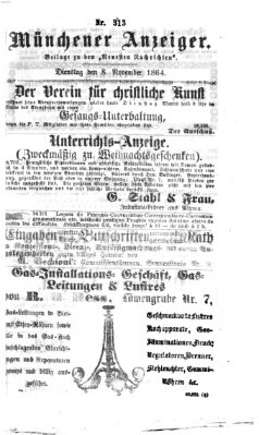 Münchener Anzeiger (Münchner neueste Nachrichten) Dienstag 8. November 1864