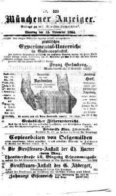 Münchener Anzeiger (Münchner neueste Nachrichten) Dienstag 15. November 1864