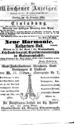 Münchener Anzeiger (Münchner neueste Nachrichten) Samstag 19. November 1864