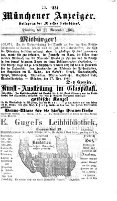 Münchener Anzeiger (Münchner neueste Nachrichten) Dienstag 29. November 1864