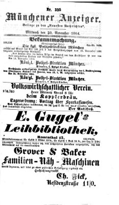 Münchener Anzeiger (Münchner neueste Nachrichten) Mittwoch 30. November 1864