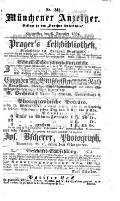 Münchener Anzeiger (Münchner neueste Nachrichten) Donnerstag 8. Dezember 1864