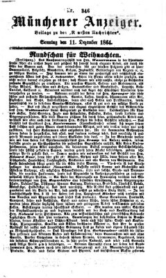 Münchener Anzeiger (Münchner neueste Nachrichten) Sonntag 11. Dezember 1864