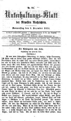 Neueste Nachrichten aus dem Gebiete der Politik. Unterhaltungs-Blatt der Neuesten Nachrichten (Münchner neueste Nachrichten) Donnerstag 8. Dezember 1864