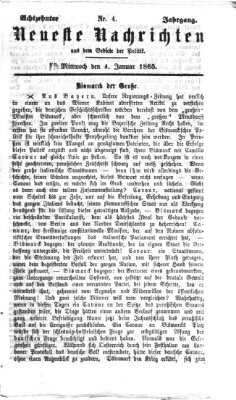 Neueste Nachrichten aus dem Gebiete der Politik (Münchner neueste Nachrichten) Mittwoch 4. Januar 1865