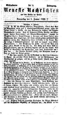 Neueste Nachrichten aus dem Gebiete der Politik (Münchner neueste Nachrichten) Donnerstag 5. Januar 1865