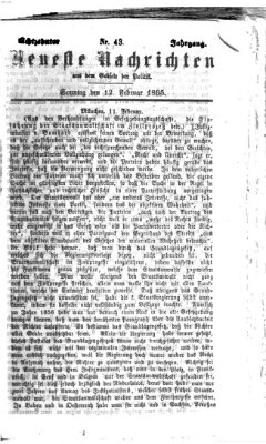 Neueste Nachrichten aus dem Gebiete der Politik (Münchner neueste Nachrichten) Sonntag 12. Februar 1865