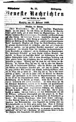 Neueste Nachrichten aus dem Gebiete der Politik (Münchner neueste Nachrichten) Samstag 25. Februar 1865