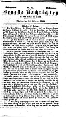 Neueste Nachrichten aus dem Gebiete der Politik (Münchner neueste Nachrichten) Dienstag 28. Februar 1865