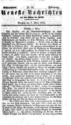 Neueste Nachrichten aus dem Gebiete der Politik (Münchner neueste Nachrichten) Dienstag 7. März 1865