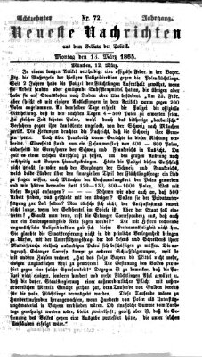 Neueste Nachrichten aus dem Gebiete der Politik (Münchner neueste Nachrichten) Montag 13. März 1865