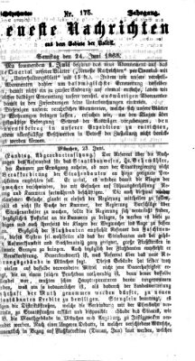 Neueste Nachrichten aus dem Gebiete der Politik (Münchner neueste Nachrichten) Samstag 24. Juni 1865