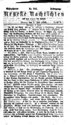 Neueste Nachrichten aus dem Gebiete der Politik (Münchner neueste Nachrichten) Montag 3. Juli 1865