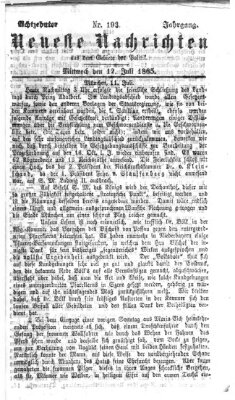 Neueste Nachrichten aus dem Gebiete der Politik (Münchner neueste Nachrichten) Mittwoch 12. Juli 1865