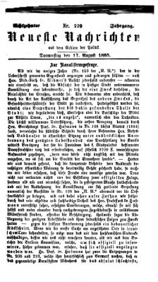 Neueste Nachrichten aus dem Gebiete der Politik (Münchner neueste Nachrichten) Donnerstag 17. August 1865