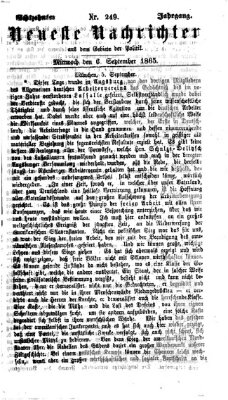 Neueste Nachrichten aus dem Gebiete der Politik (Münchner neueste Nachrichten) Mittwoch 6. September 1865