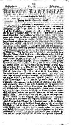 Neueste Nachrichten aus dem Gebiete der Politik (Münchner neueste Nachrichten) Freitag 8. September 1865