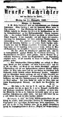 Neueste Nachrichten aus dem Gebiete der Politik (Münchner neueste Nachrichten) Montag 11. September 1865