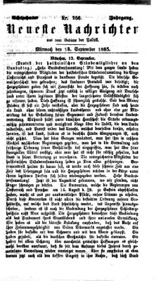 Neueste Nachrichten aus dem Gebiete der Politik (Münchner neueste Nachrichten) Mittwoch 13. September 1865