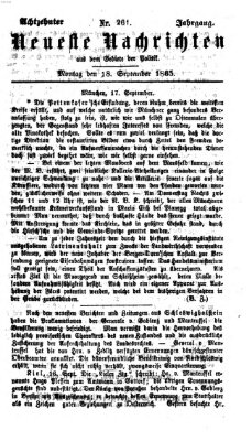 Neueste Nachrichten aus dem Gebiete der Politik (Münchner neueste Nachrichten) Montag 18. September 1865