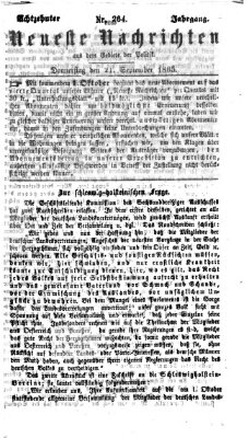 Neueste Nachrichten aus dem Gebiete der Politik (Münchner neueste Nachrichten) Donnerstag 21. September 1865