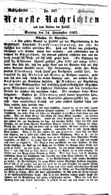 Neueste Nachrichten aus dem Gebiete der Politik (Münchner neueste Nachrichten) Sonntag 24. September 1865