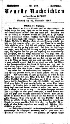 Neueste Nachrichten aus dem Gebiete der Politik (Münchner neueste Nachrichten) Mittwoch 27. September 1865