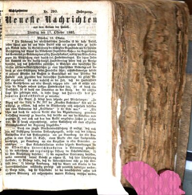 Neueste Nachrichten aus dem Gebiete der Politik (Münchner neueste Nachrichten) Dienstag 17. Oktober 1865