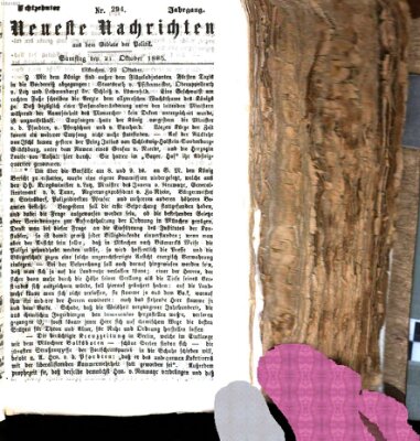 Neueste Nachrichten aus dem Gebiete der Politik (Münchner neueste Nachrichten) Samstag 21. Oktober 1865