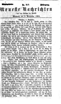 Neueste Nachrichten aus dem Gebiete der Politik (Münchner neueste Nachrichten) Mittwoch 8. November 1865