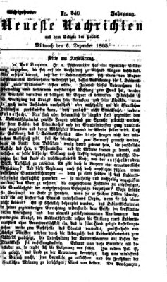 Neueste Nachrichten aus dem Gebiete der Politik (Münchner neueste Nachrichten) Mittwoch 6. Dezember 1865