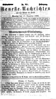 Neueste Nachrichten aus dem Gebiete der Politik (Münchner neueste Nachrichten) Sonntag 17. Dezember 1865