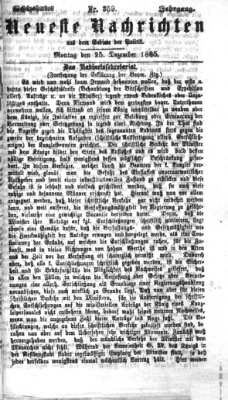 Neueste Nachrichten aus dem Gebiete der Politik (Münchner neueste Nachrichten) Montag 25. Dezember 1865