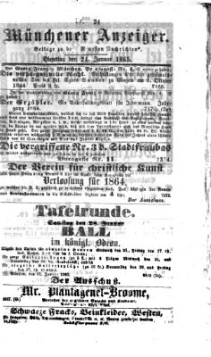 Münchener Anzeiger (Münchner neueste Nachrichten) Dienstag 24. Januar 1865