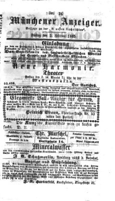 Münchener Anzeiger (Münchner neueste Nachrichten) Freitag 3. Februar 1865