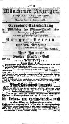 Münchener Anzeiger (Münchner neueste Nachrichten) Samstag 11. Februar 1865