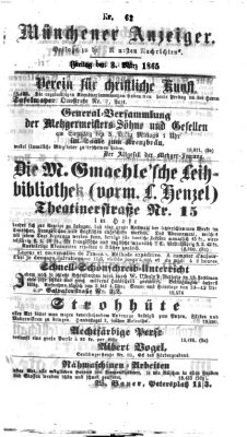 Münchener Anzeiger (Münchner neueste Nachrichten) Freitag 3. März 1865