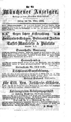 Münchener Anzeiger (Münchner neueste Nachrichten) Freitag 24. März 1865