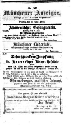 Münchener Anzeiger (Münchner neueste Nachrichten) Montag 8. Mai 1865