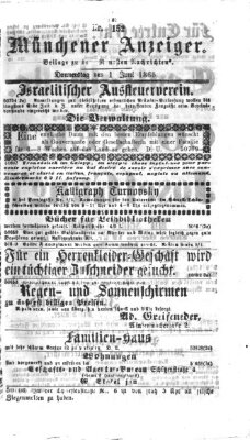 Münchener Anzeiger (Münchner neueste Nachrichten) Donnerstag 1. Juni 1865