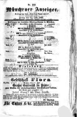 Münchener Anzeiger (Münchner neueste Nachrichten) Freitag 21. Juli 1865