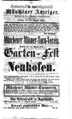 Münchener Anzeiger (Münchner neueste Nachrichten) Freitag 11. August 1865