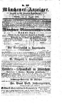 Münchener Anzeiger (Münchner neueste Nachrichten) Sonntag 13. August 1865