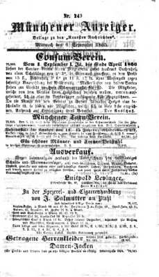 Münchener Anzeiger (Münchner neueste Nachrichten) Mittwoch 6. September 1865