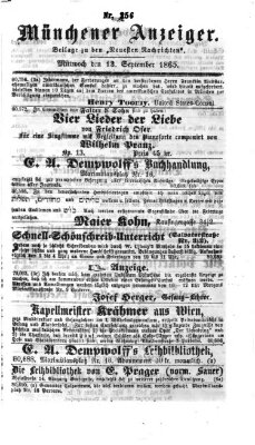 Münchener Anzeiger (Münchner neueste Nachrichten) Mittwoch 13. September 1865