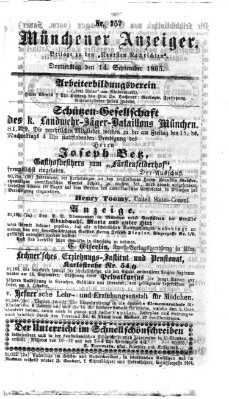 Münchener Anzeiger (Münchner neueste Nachrichten) Donnerstag 14. September 1865